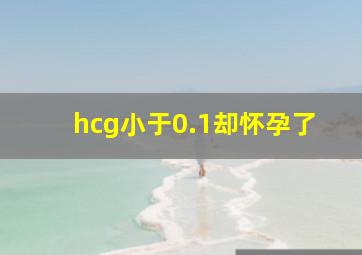 hcg小于0.1却怀孕了