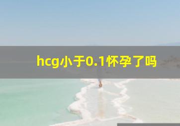 hcg小于0.1怀孕了吗