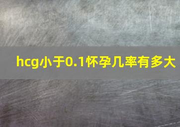 hcg小于0.1怀孕几率有多大