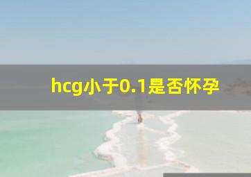 hcg小于0.1是否怀孕