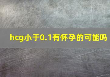 hcg小于0.1有怀孕的可能吗