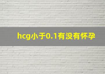 hcg小于0.1有没有怀孕