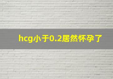 hcg小于0.2居然怀孕了