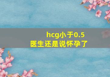 hcg小于0.5医生还是说怀孕了