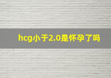 hcg小于2.0是怀孕了吗