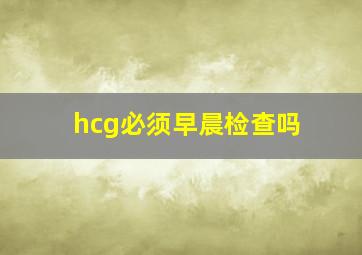 hcg必须早晨检查吗