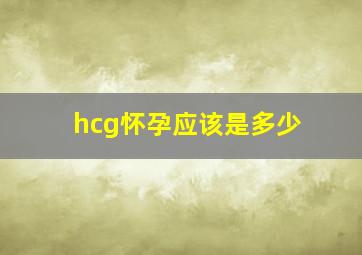 hcg怀孕应该是多少