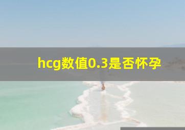 hcg数值0.3是否怀孕