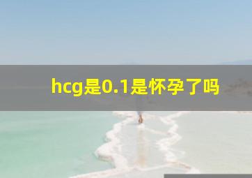 hcg是0.1是怀孕了吗