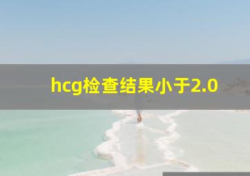 hcg检查结果小于2.0