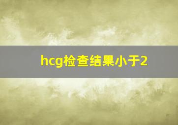 hcg检查结果小于2