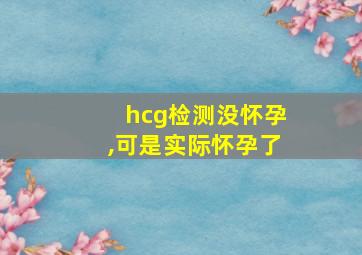 hcg检测没怀孕,可是实际怀孕了