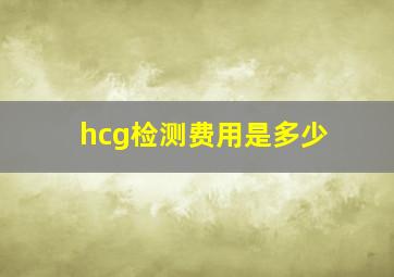 hcg检测费用是多少