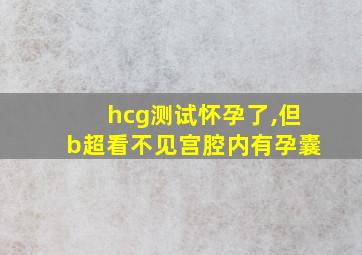 hcg测试怀孕了,但b超看不见宫腔内有孕囊