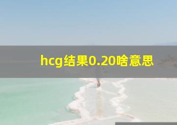 hcg结果0.20啥意思