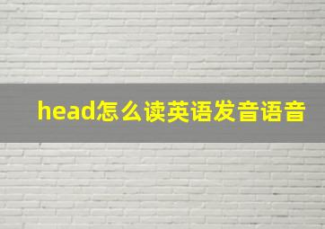 head怎么读英语发音语音