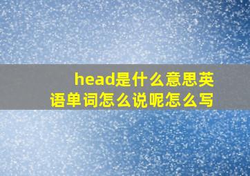 head是什么意思英语单词怎么说呢怎么写