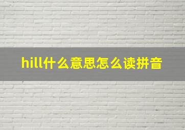 hill什么意思怎么读拼音