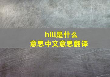 hill是什么意思中文意思翻译