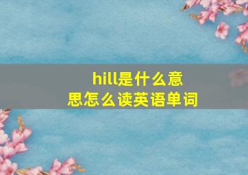 hill是什么意思怎么读英语单词