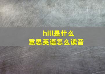 hill是什么意思英语怎么读音