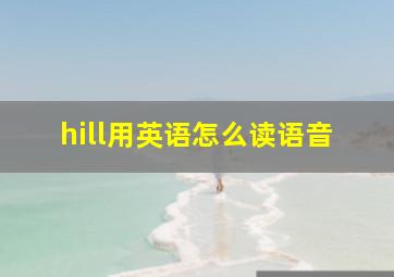 hill用英语怎么读语音