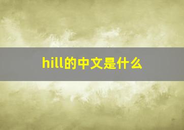 hill的中文是什么