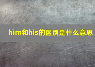 him和his的区别是什么意思