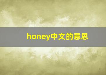 honey中文的意思