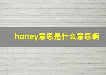 honey意思是什么意思啊