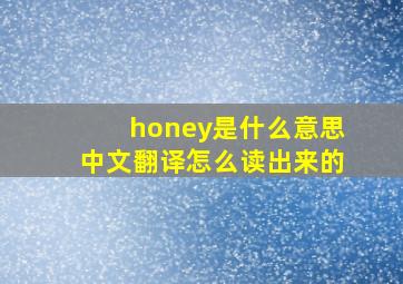 honey是什么意思中文翻译怎么读出来的