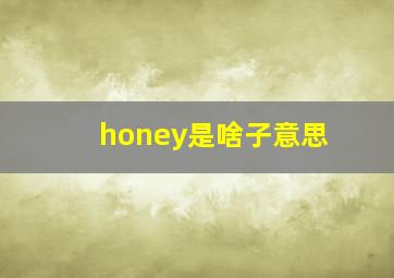 honey是啥子意思