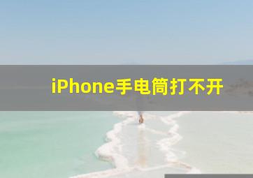 iPhone手电筒打不开