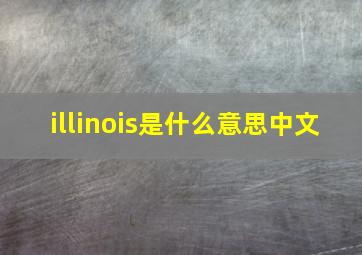 illinois是什么意思中文