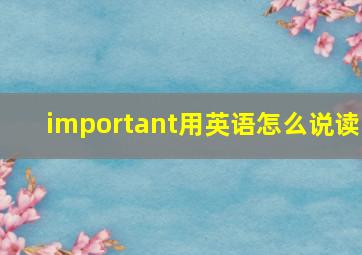 important用英语怎么说读