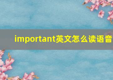 important英文怎么读语音