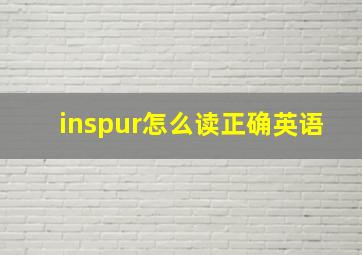 inspur怎么读正确英语