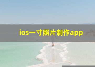 ios一寸照片制作app