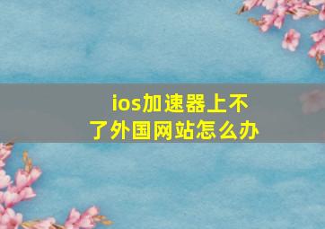 ios加速器上不了外国网站怎么办