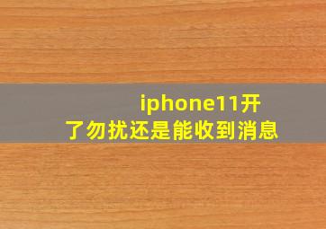 iphone11开了勿扰还是能收到消息