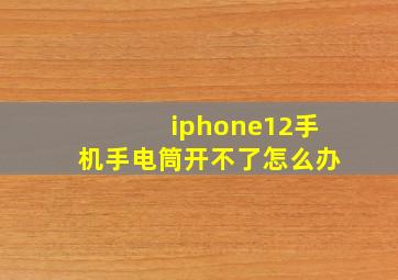 iphone12手机手电筒开不了怎么办