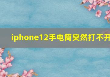 iphone12手电筒突然打不开