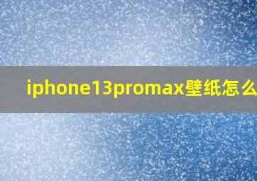 iphone13promax壁纸怎么设置