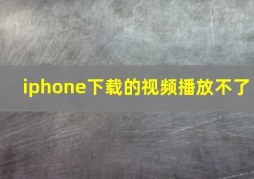 iphone下载的视频播放不了