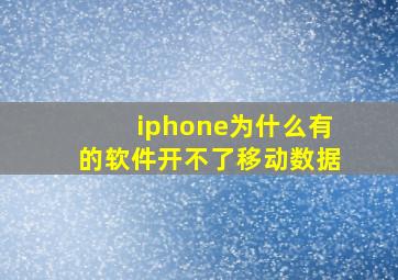 iphone为什么有的软件开不了移动数据