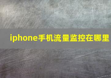 iphone手机流量监控在哪里