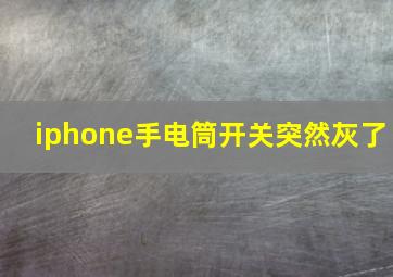 iphone手电筒开关突然灰了