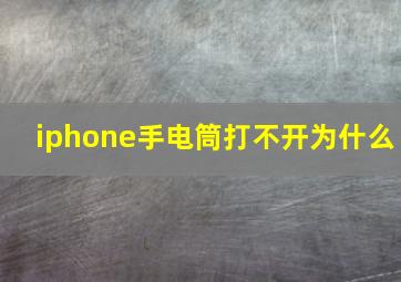 iphone手电筒打不开为什么