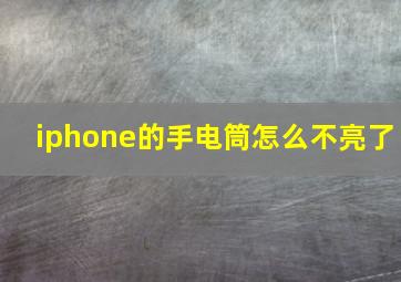 iphone的手电筒怎么不亮了