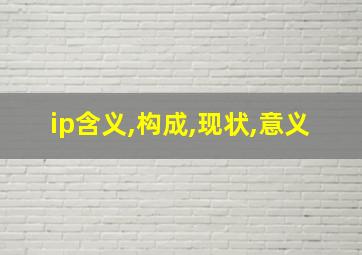 ip含义,构成,现状,意义